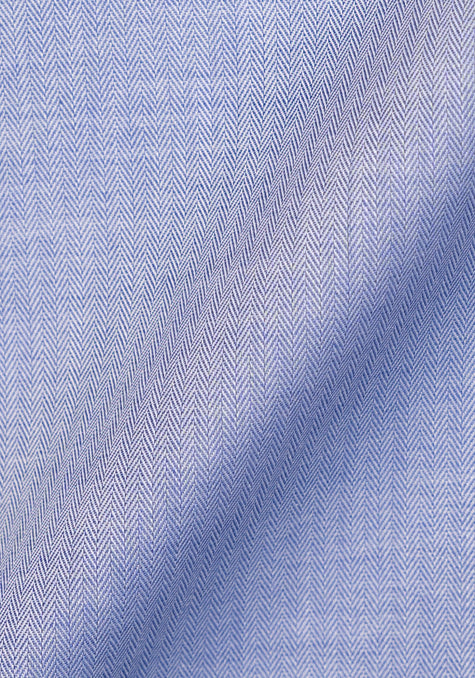 Steel Blue Mini Herringbone - Cotton Poly - Wrinkle Resistant