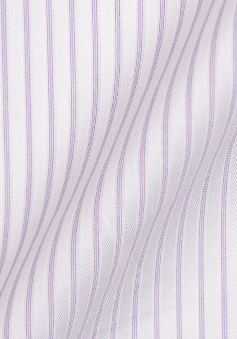 Crisp Pastel Lilac Gloss Structured Stripes