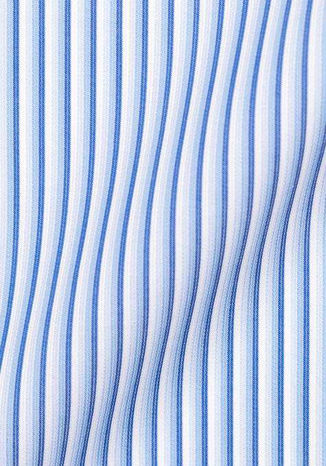 Fine Multi Blue Structured Stripes - Wrinkle Resistant