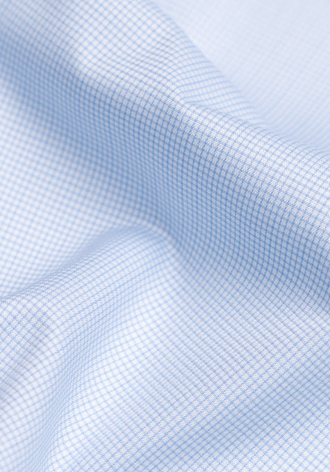 Sky Blue Mini Grid Structured - Cotton/Poly