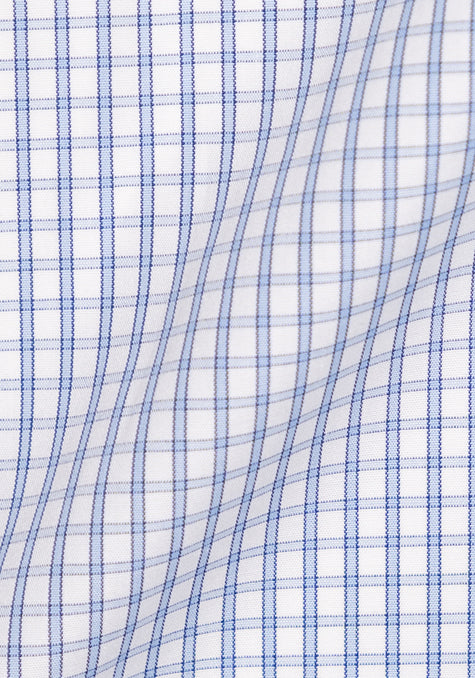 Classic Blue Checkered Cotton/Poly - Wrinkle Resistant