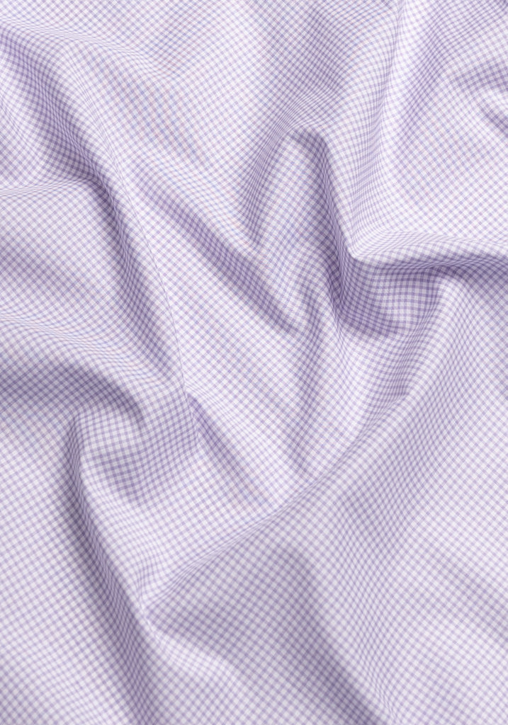 Fine Lavender Mini Gingham Stretch - Wrinkle Resistant