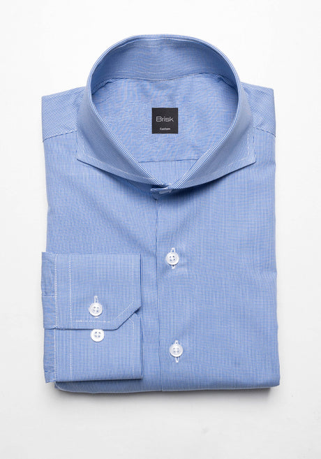 Fine Blue Micro Houndstooth Shirt