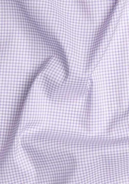 Fine Lavender Mini Gingham Stretch - Wrinkle Resistant