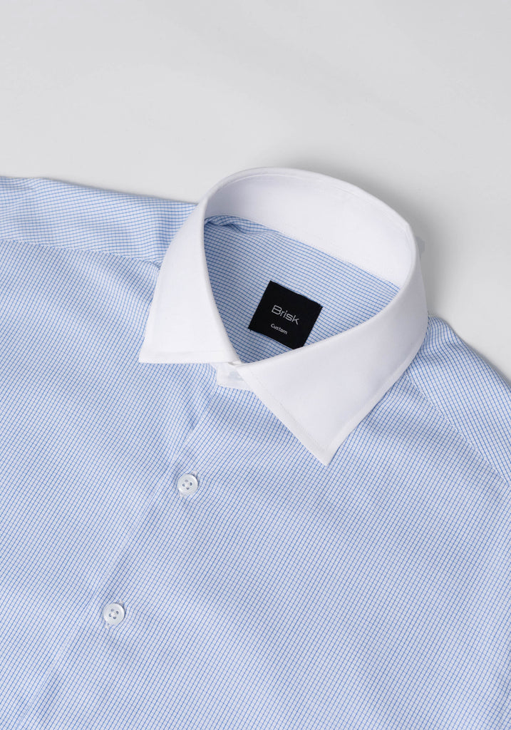 Fine Navy Blue Mini Boxes Shirt