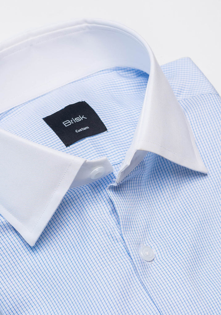 Fine Navy Blue Mini Boxes Shirt