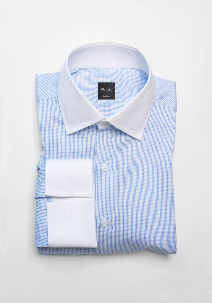 Fine Navy Blue Mini Boxes Shirt