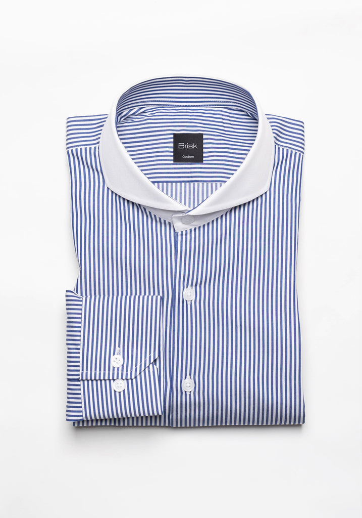 Fine Navy Blue Stripes Shirt - Wrinkle Resistant