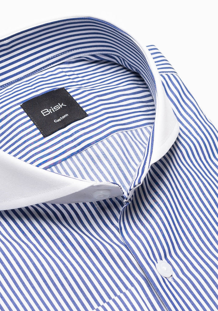 Fine Navy Blue Stripes Shirt 