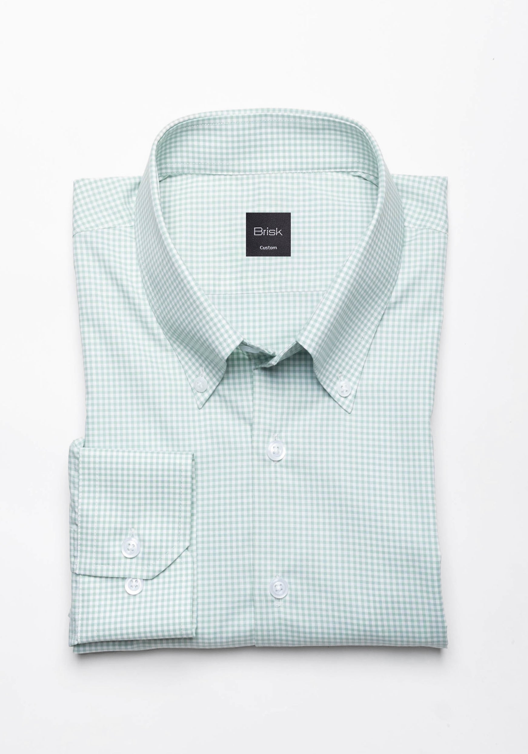 slim fit dress slacks Small Striped Pattern Matching White Collar & Cuffs Green Cotton Men's  Dress Gingham Shirt - Checker Pattern - French Cuff - White Collared + Free  Bowtie main image 1