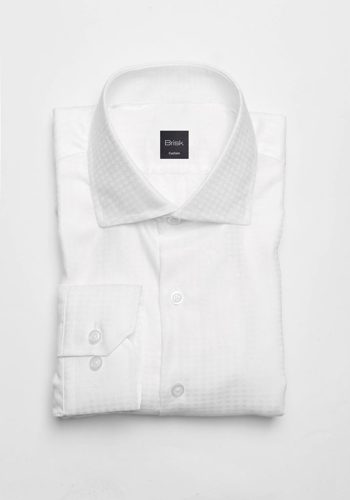 Fine White Diamond Jacquard Shirt
