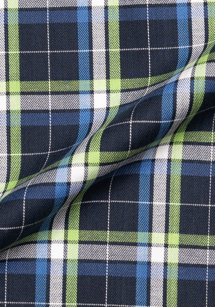 Green Blue Fine Tartan Flannel