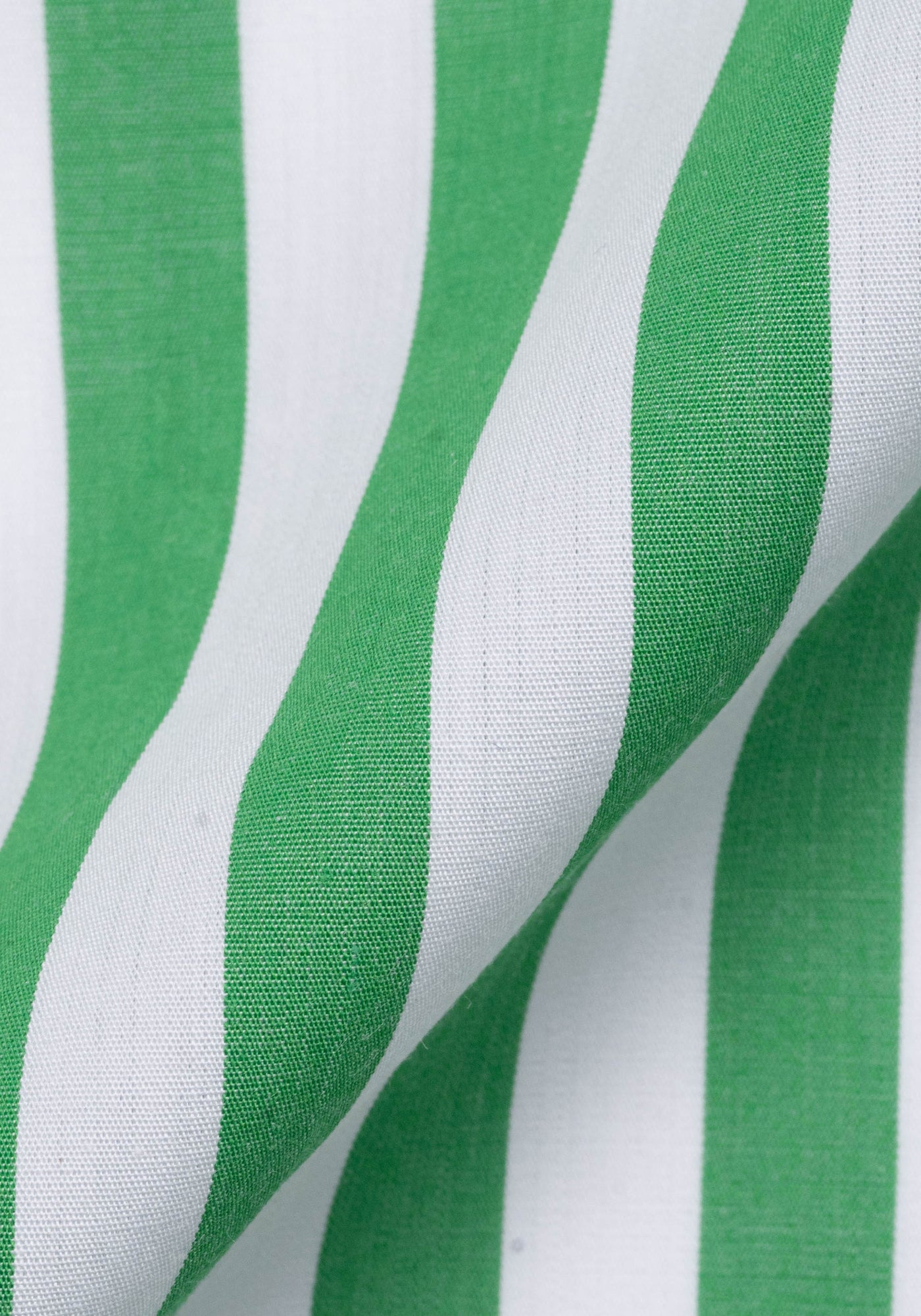 Green Bold Striped Pima Cotton - Wrinkle Resistant