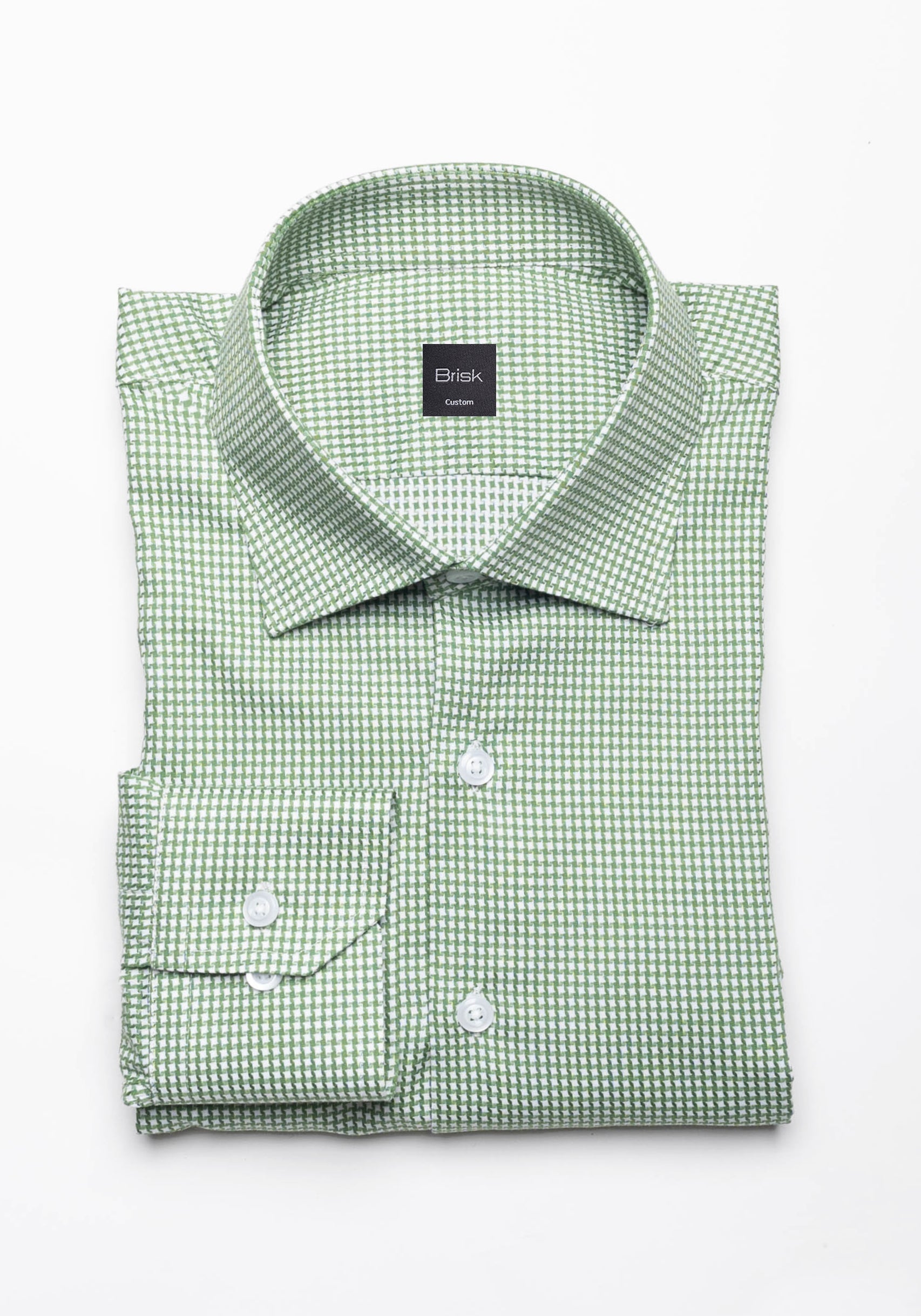 Green Houndstooth Dobby Shirt - Wrinkle Resistant – Brisk | Shirts