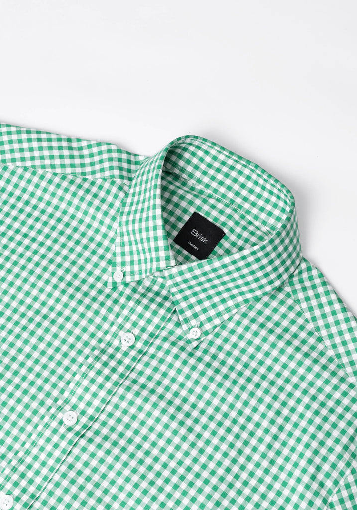 Green Pinpoint Gingham Shirt