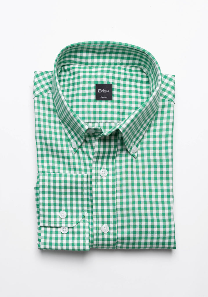 Green Pinpoint Gingham Shirt