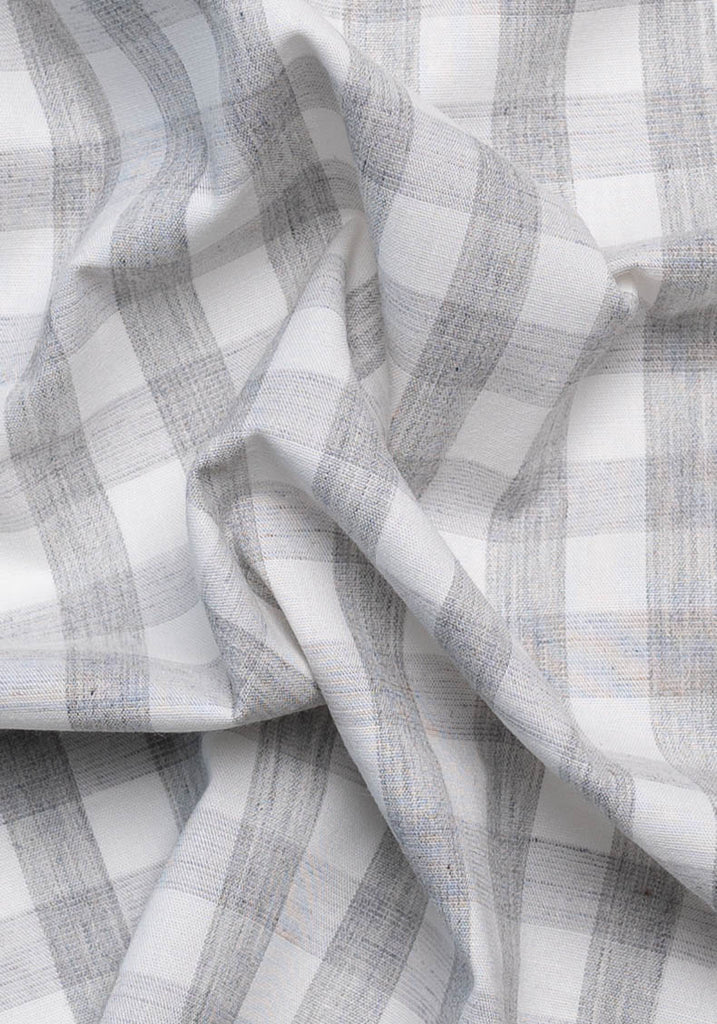 Grey Bold Melange Soft Check Stretch