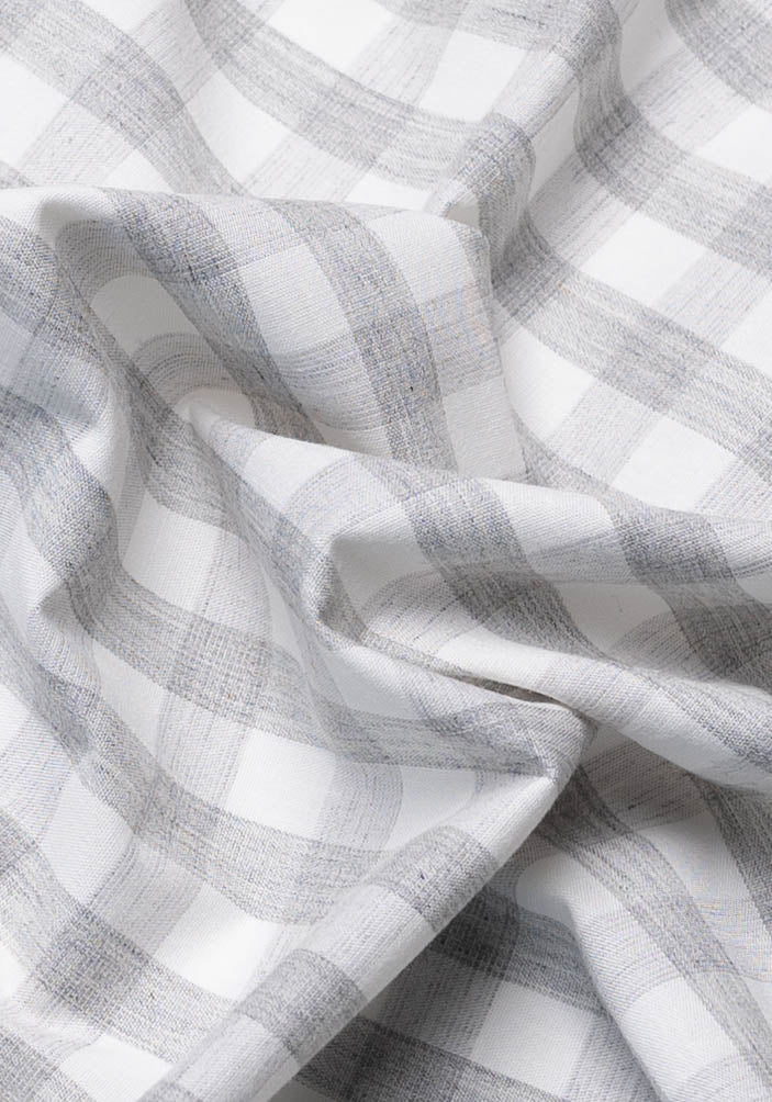 Grey Bold Melange Soft Check Stretch