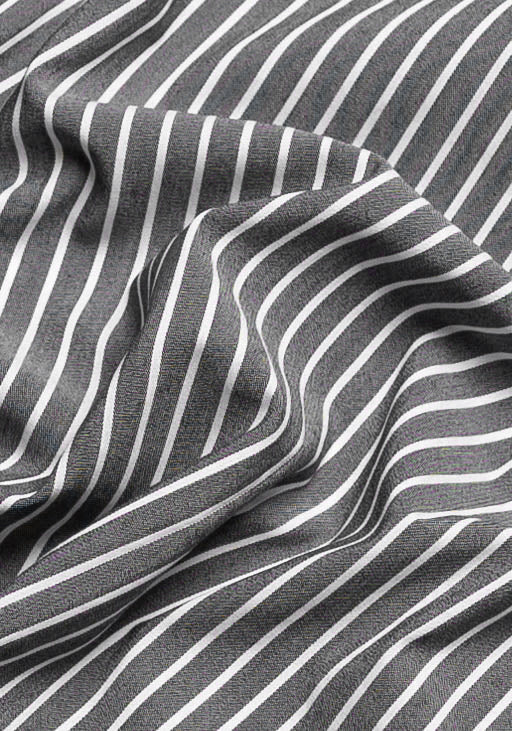 Grey Chambray Performance Stretch--Stripes 