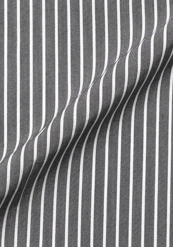 Grey Chambray Performance Stretch Stripes 