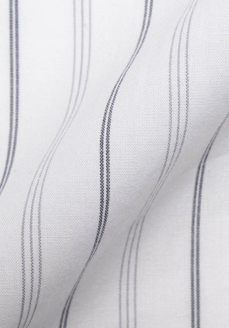 Grey On White Heavy Stretch Stripes-Easy Care