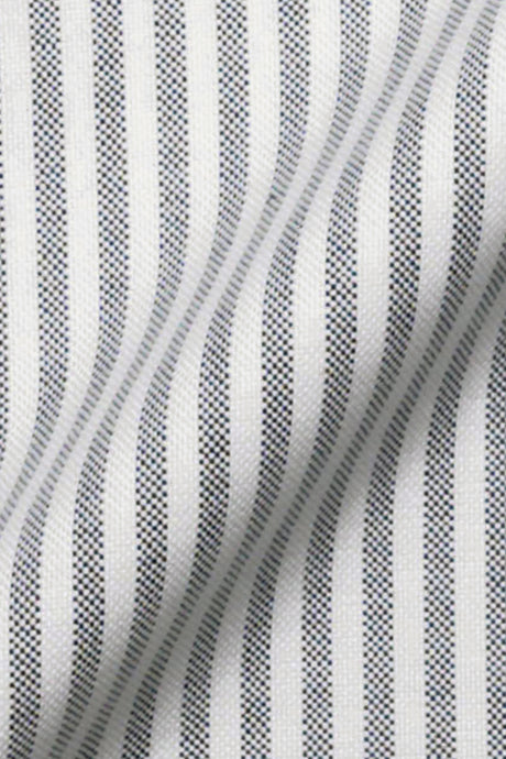 Grey Striped Oxford Two-Ply
