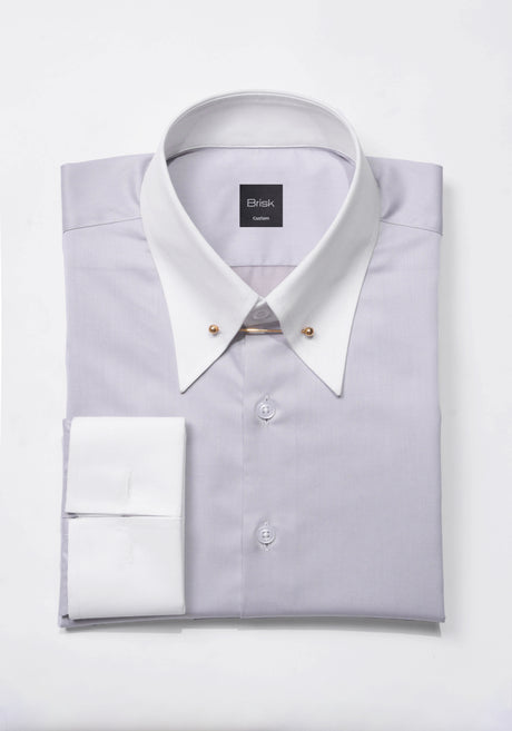 Grey Twill Wrinkle-Free Shirt