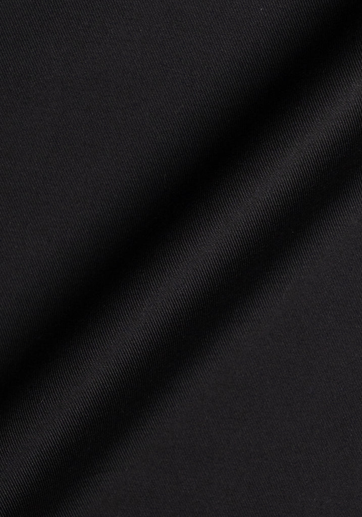 Jet Black Twill Pima Cotton - Wrinkle Resistant