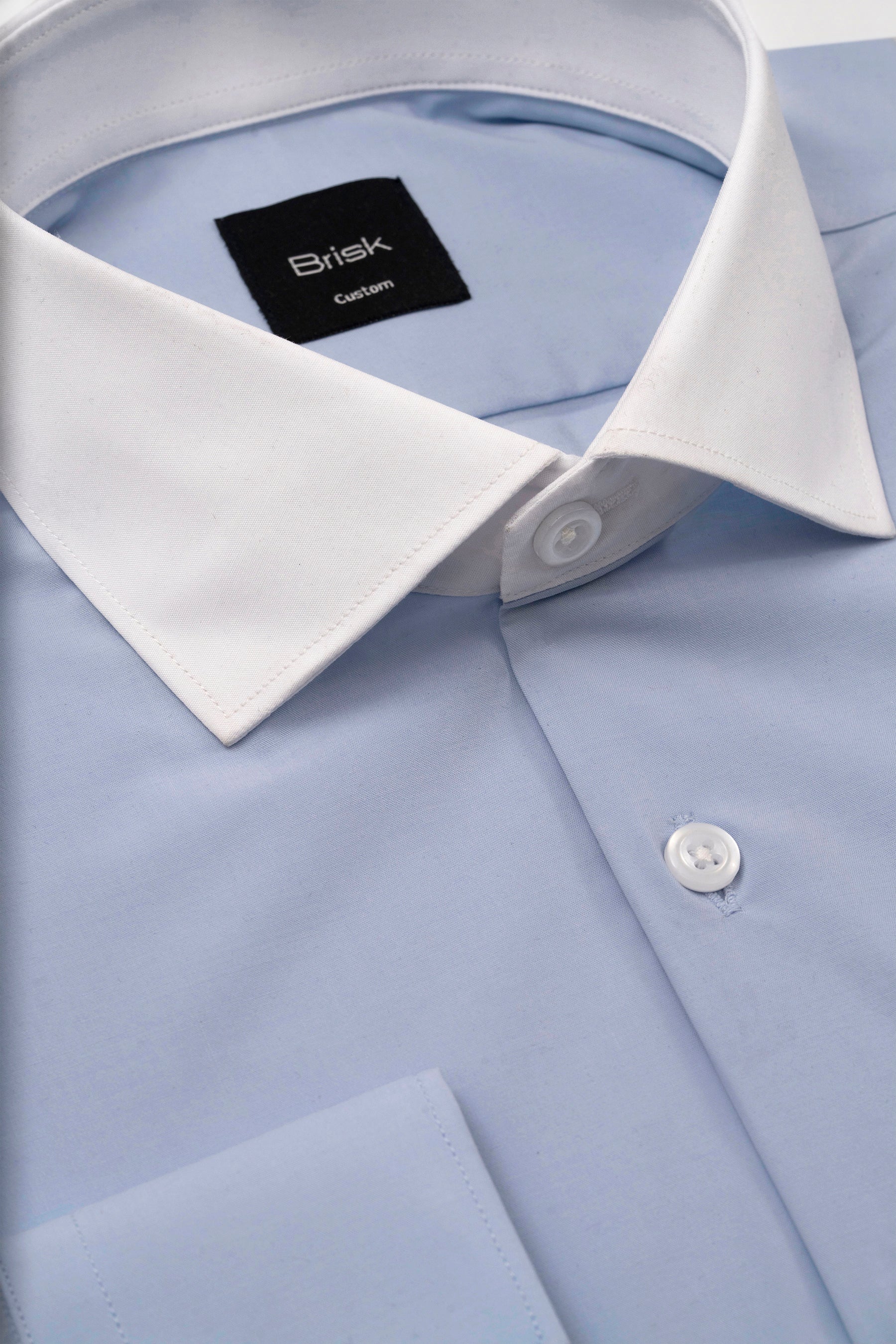 brisk dress shirts Brisk Mens Custom Button-Down Long Sleeve Shirt Blue White Stripe Sz 19 - 34 NWT