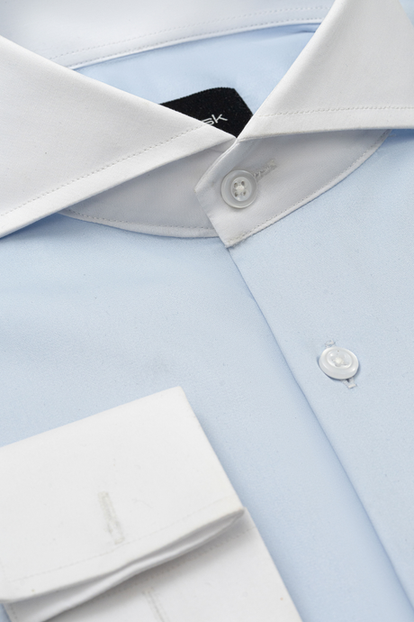 Light Blue Easy-Care Sateen Shirt-1