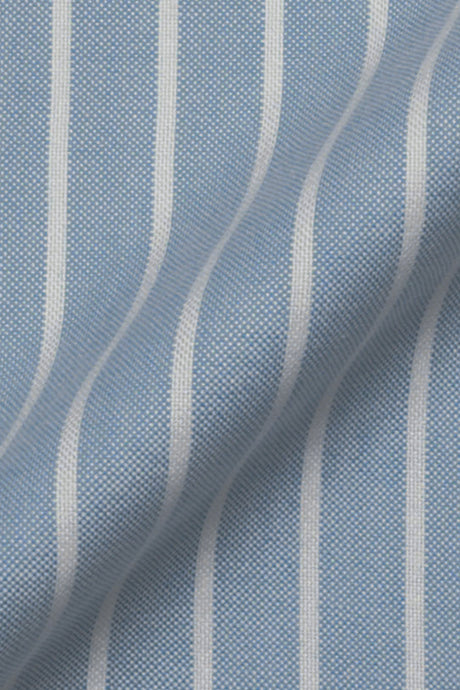 Light Blue Wide Striped Oxford--1