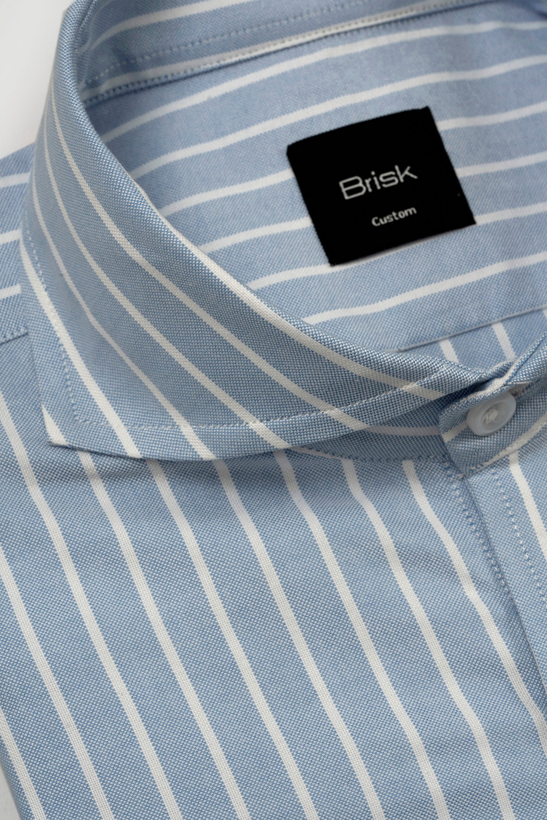 Light Blue Wide Striped Oxford Shirt 16.5 / Regular