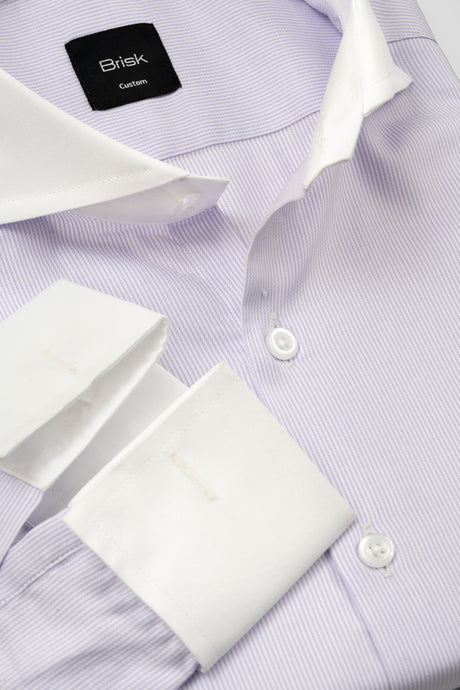Lilac Twill Pencil Striped Shirt-2