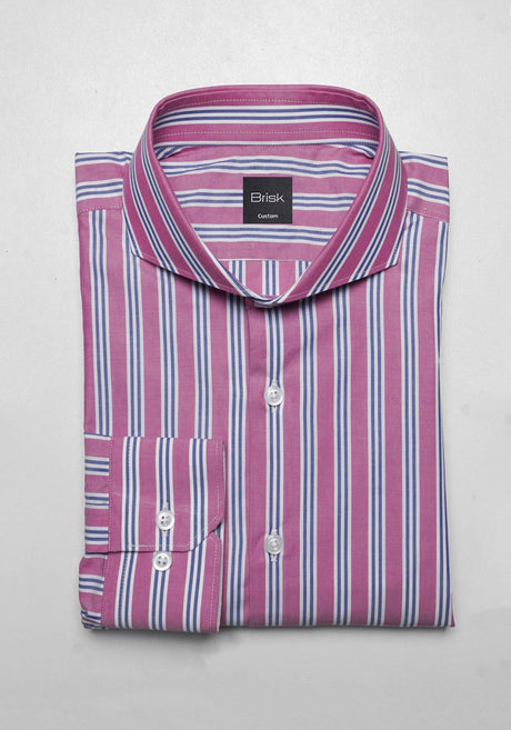 Magenta Multi Track Stripes Shirt