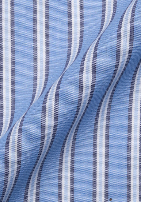 Multi Blue Bold Stripes-Cotton Linen
