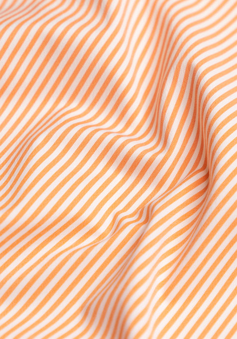 Orange Performance Bi-Stretch Stripes - Wrinkle Free