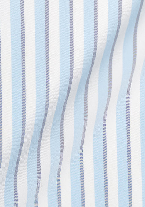Sky Blue Performance Stretch Stripes - Wrinkle Free