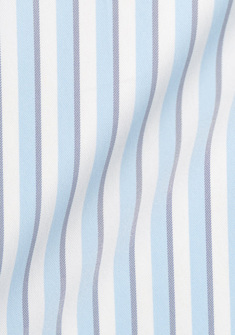 Sky Blue Performance Stretch Stripes - Wrinkle Free