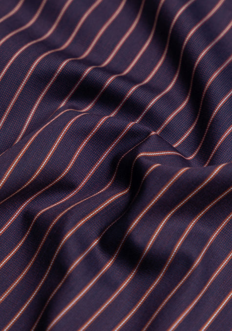 Dark Plum Brown Stretch Stripes
