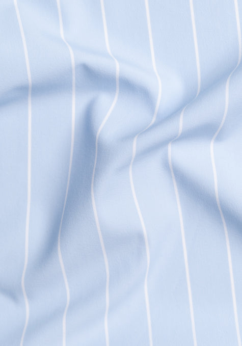 Baby Blue Performance Four-Way Stretch Stripes - Wrinkle Free