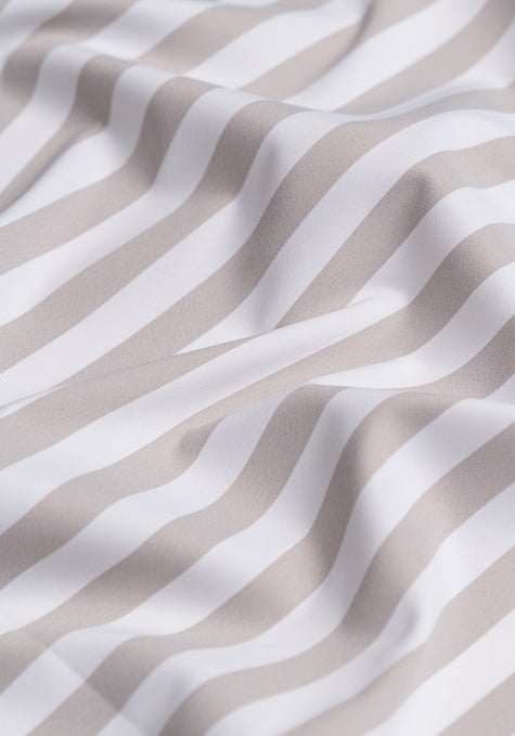 Light Grey Performance Stretch Stripes - Wrinkle Free