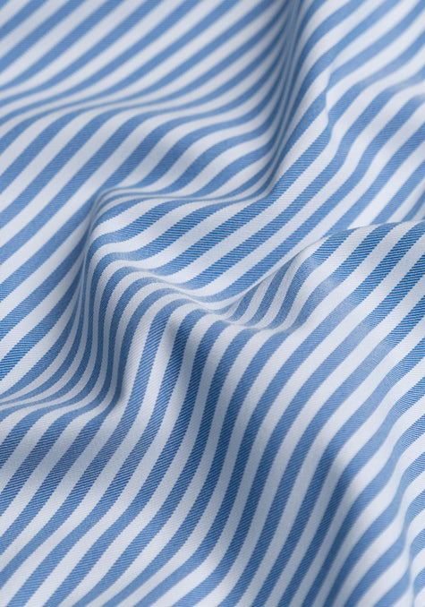 Pale Blue Performance Stretch Stripes - Wrinkle Free