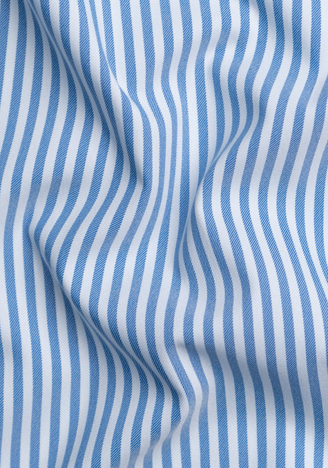 Pale Blue Performance Stretch Stripes - Wrinkle Free