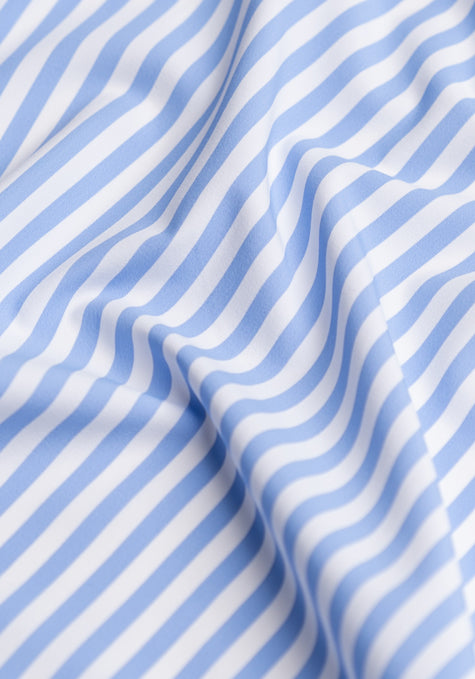 Sky Blue FOUR-Way Performance Stretch Bengal Stripes - Wrinkle Free