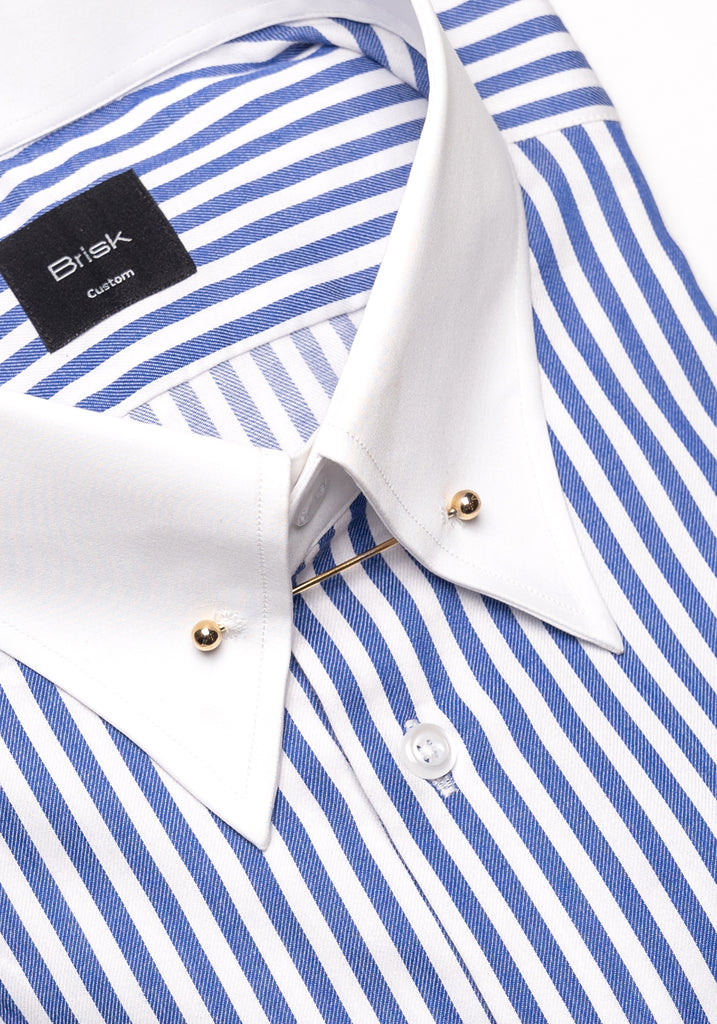 NavyBengalTwillStripesPimaCottonShirt-WhiteClassicGoldenPinCollar_FrenchCuffs_3