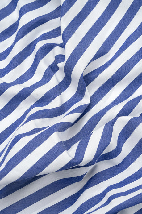 Navy Blue Pima Cotton Bold Stripes