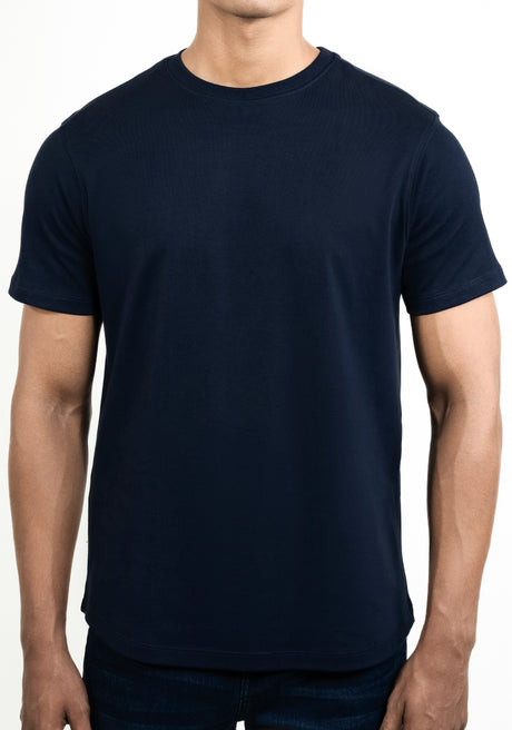 Navy Blue Pima Cotton Crew T-Shirt