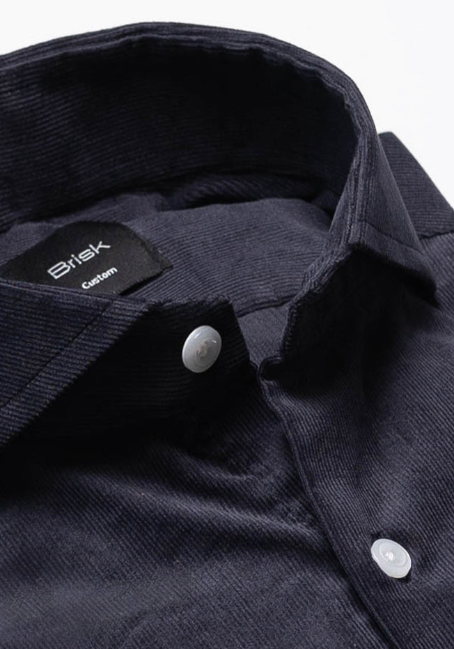 Navy Blue Soft Corduroy Shirt