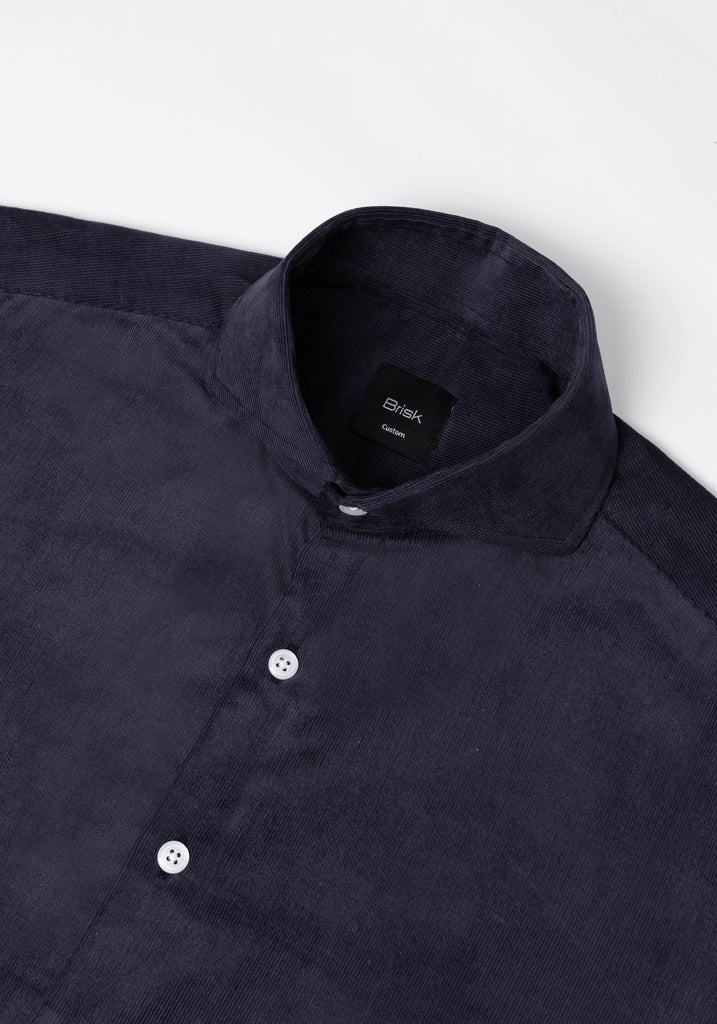 Navy Blue Soft Corduroy Shirt