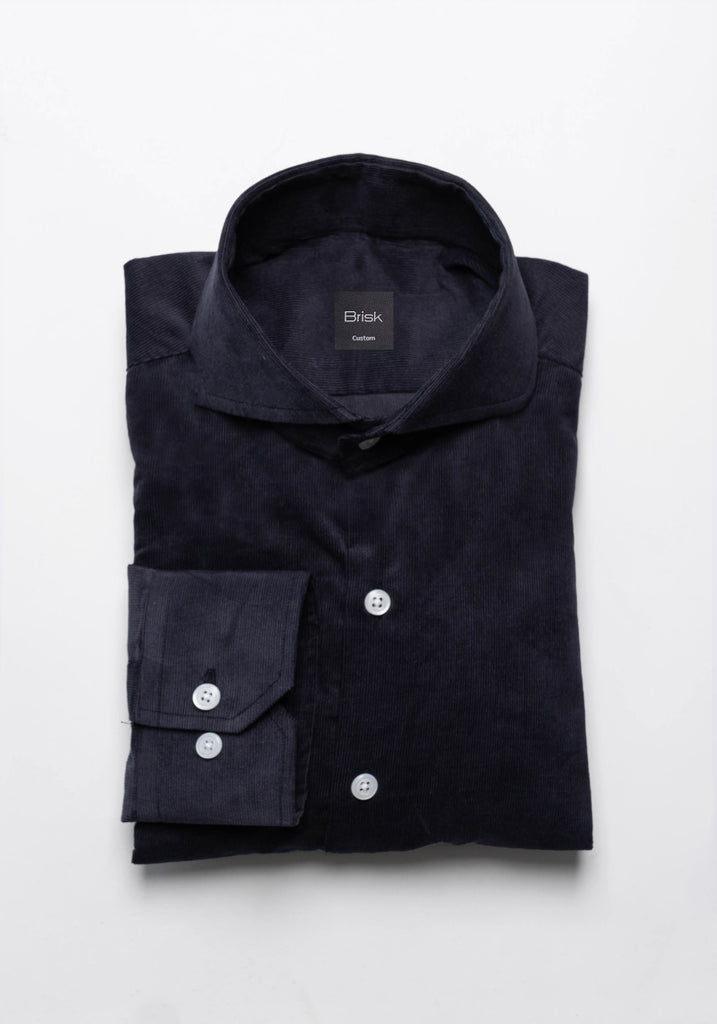 Navy Blue Soft Corduroy Shirt